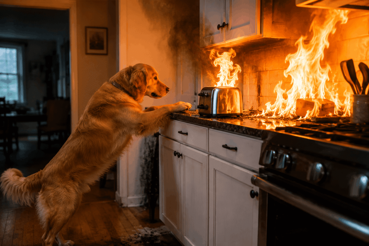 Dog Fire Accident