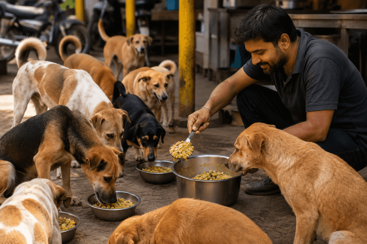 stray dog meals